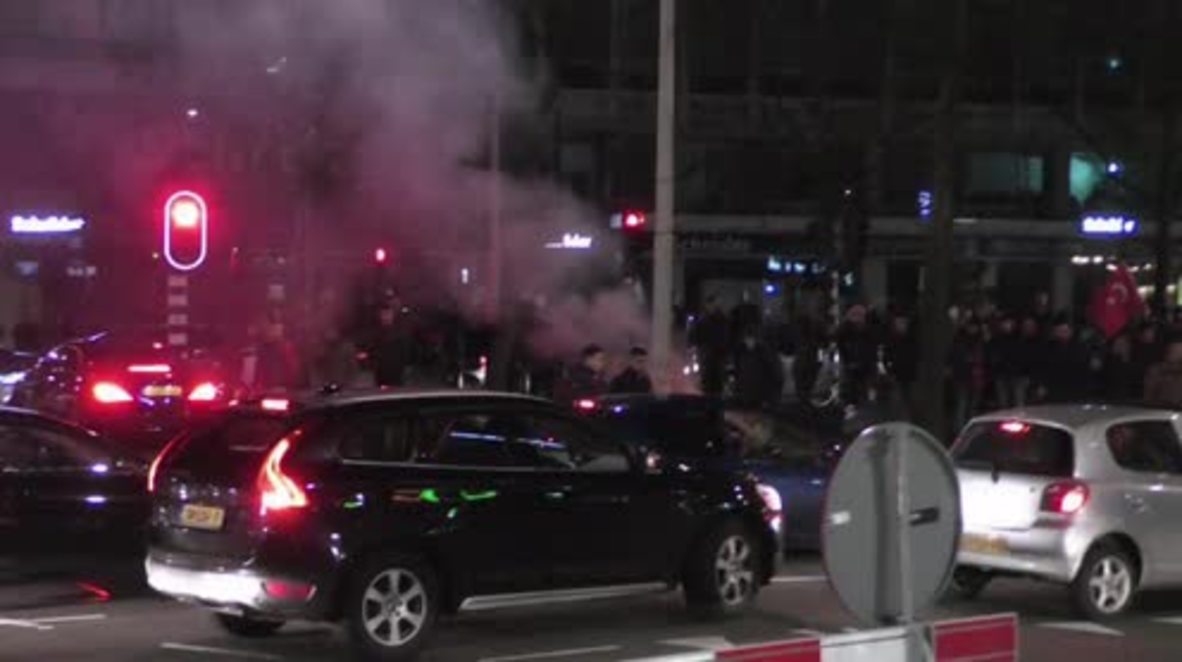 Netherlands: Protests in Rotterdam after Turkish FM barred from entering county