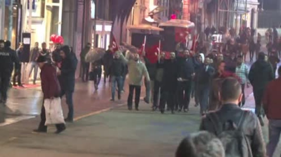 Turkey: Protesters march on Dutch consulate in Istanbul as diplomatic spat spirals
