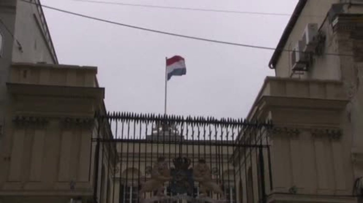 Turkey: Dutch flag swapped for Turkish flag at Dutch consulate, Istanbul, as tensions mount