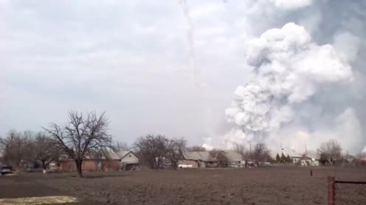 Ukraine: Fire erupts at Ukraine's largest military depot in Kharkov region