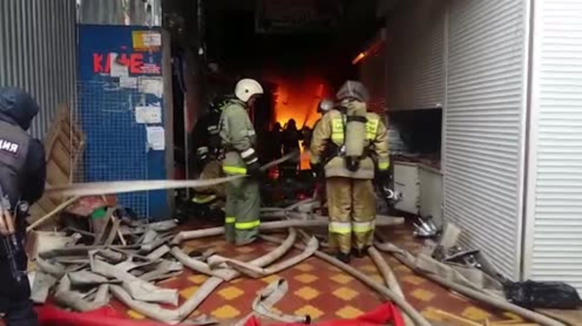 Russia: No injuries reported after fire breaks out at Makhachkala market
