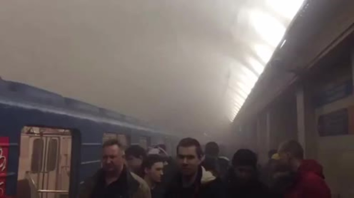 Russia: Footage captures aftermath of blast in St. Petersburg metro network