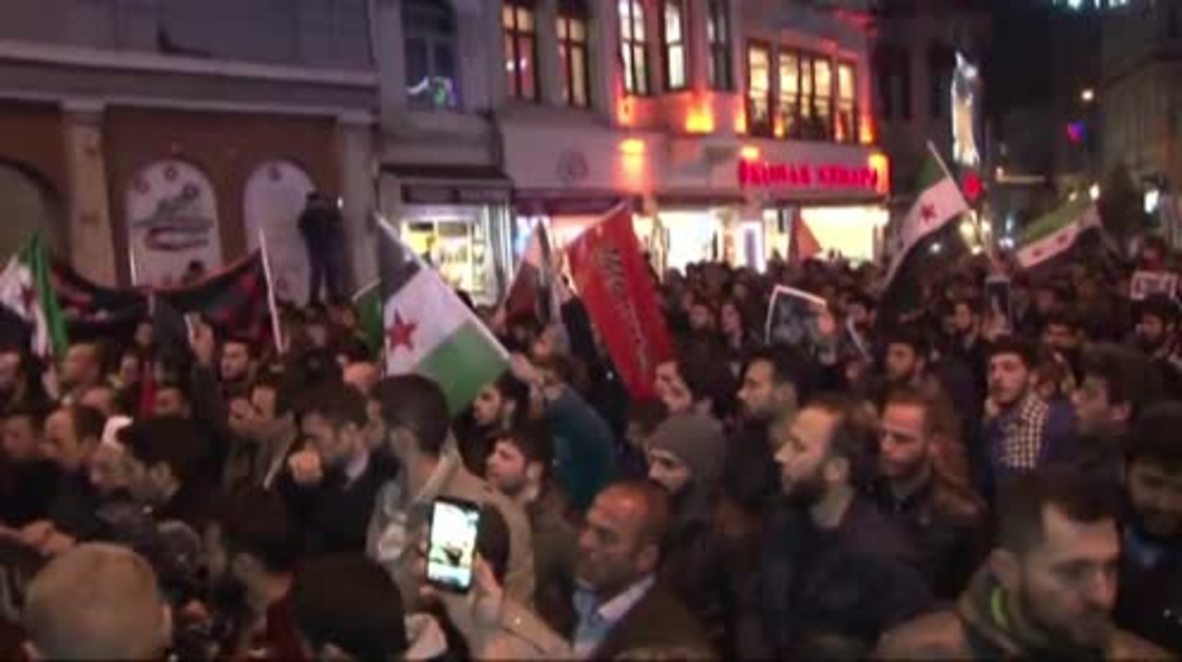 Turkey: Protesters rally outside Russian embassy over Idlib attack