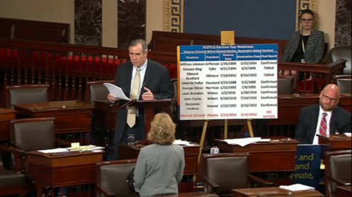 USA: Senator Merkley delivers speech against Trump's Supreme Court nominee Gorsuch