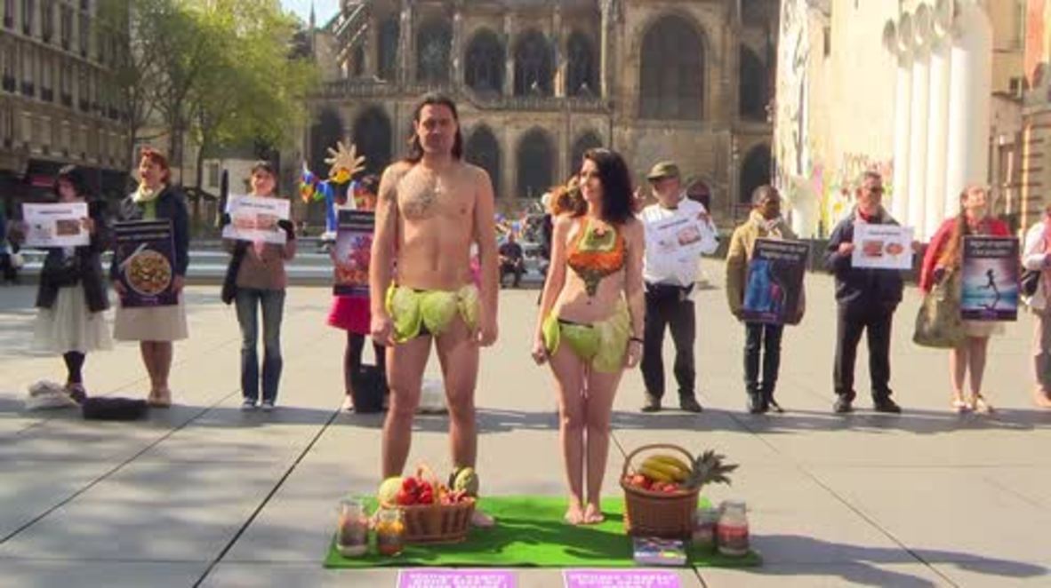 France: Activists promote vegan diet in Paris on World Health Day