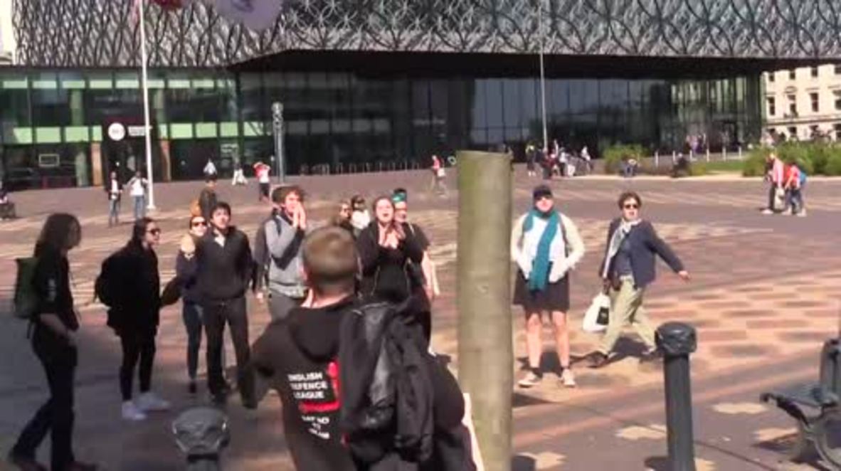 UK: EDL scuffle with counter protesters during Birmingham rally