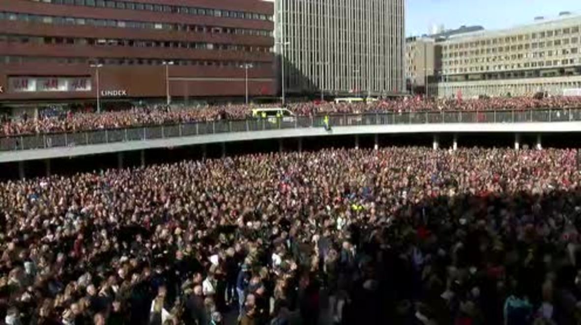 Sweden: Stockholm holds 'Lovefest' vigil for victims of Friday's truck attack