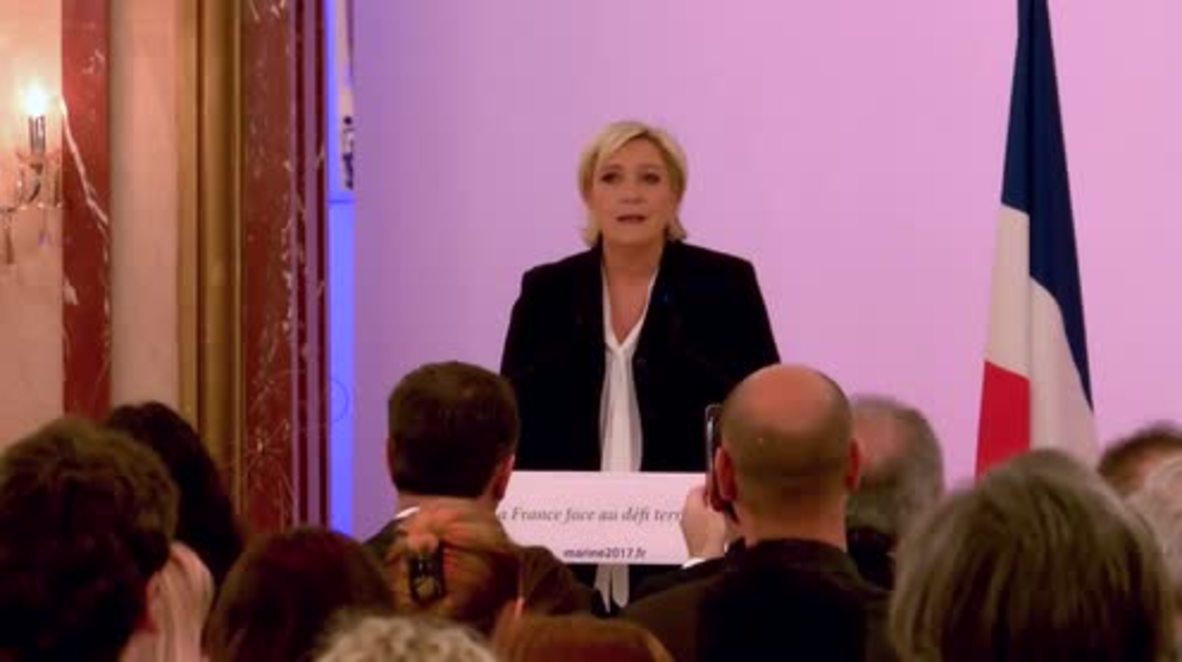 France: Le Pen vows stringent measures against 'terrorists' as election looms
