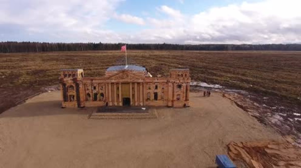 Russia: See drone footage of bullet-riddled Reichstag replica ahead of Soviet 'storming'