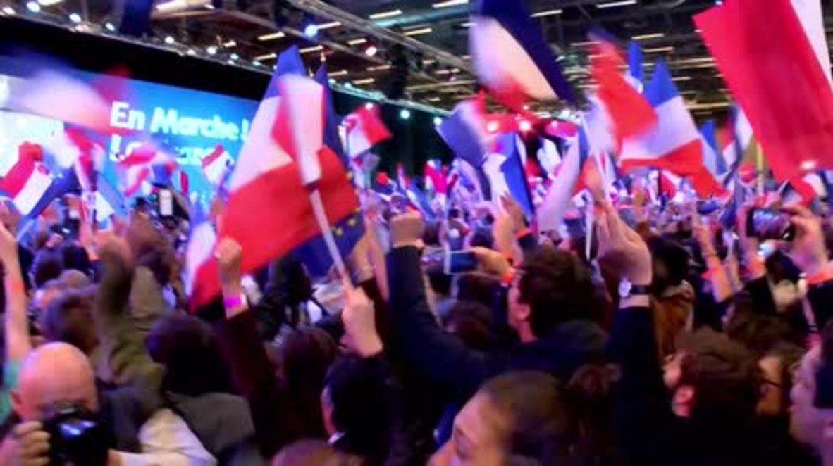 France: Macron supporters celebrate presidential results in Paris
