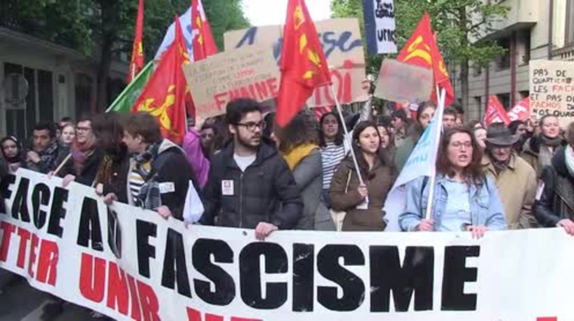 France: Large police presence in Lille as leftists rail against presidential candidates