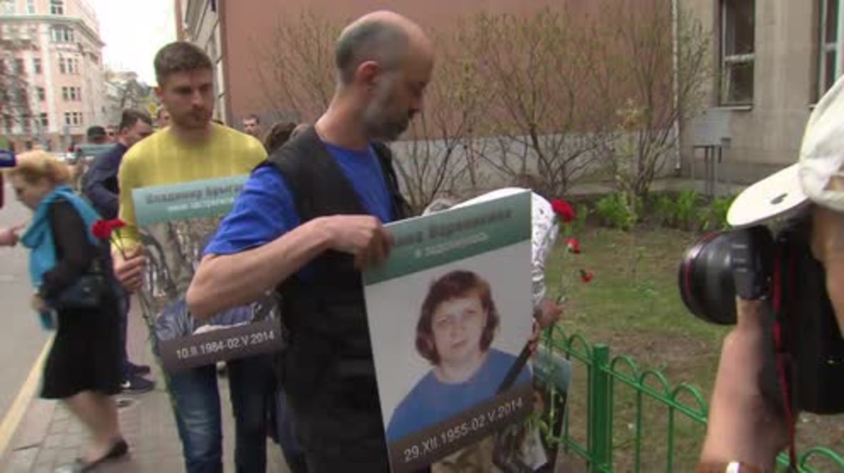 Russia: Mourners mark Odessa massacre outside Ukraine embassy