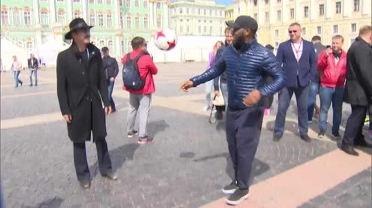 Russia: FIFA legend 'Jay-Jay' Okocha makes St. Petersburg his pitch ahead of Conf. Cup promo match