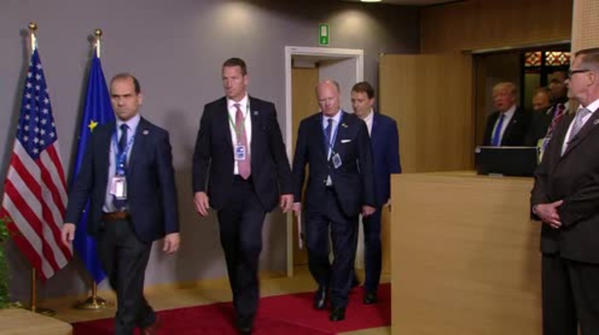 Belgium: Trump departs EU Council in Brussels; heads to new NATO HQ opening event