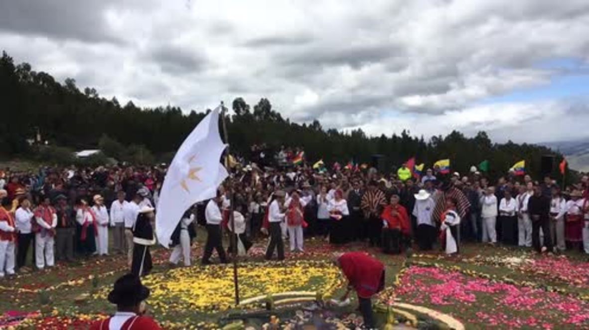 Ecuador: Pres. Moreno receives indigenous blessings in Cochasqui after swearing-in