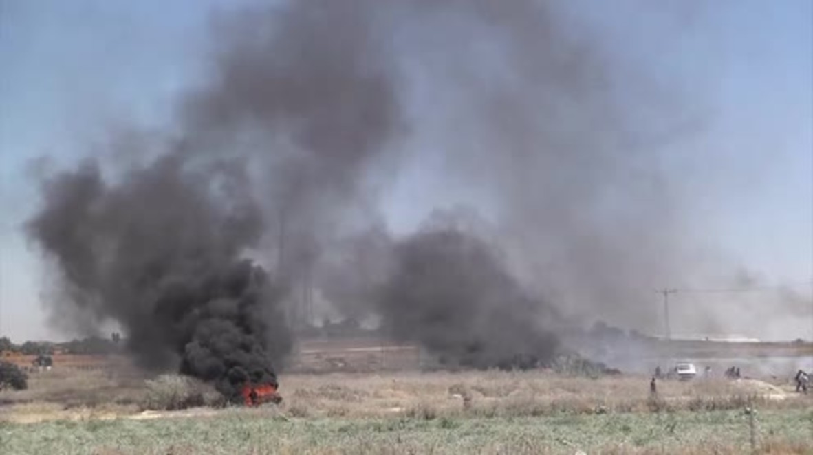 State of Palestine: Black smoke fills the air as hunger strike solidarity demo turns violent in Gaza