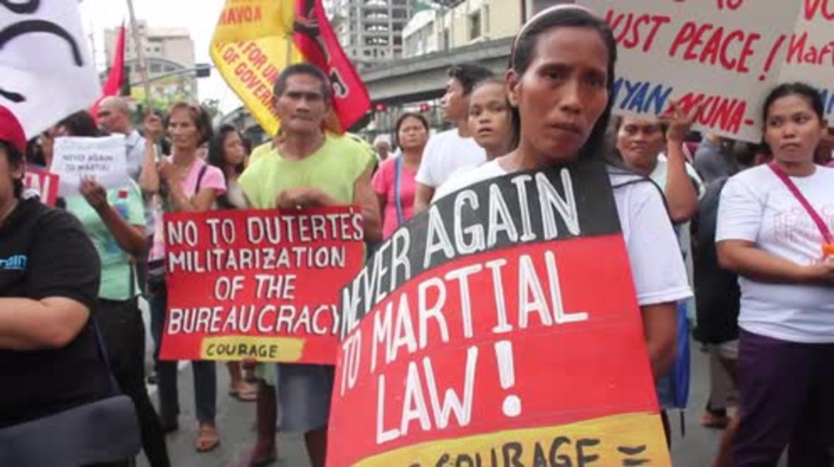 Philippines: Protesters denounce Duterte's use of martial law in the Mindanao Islands