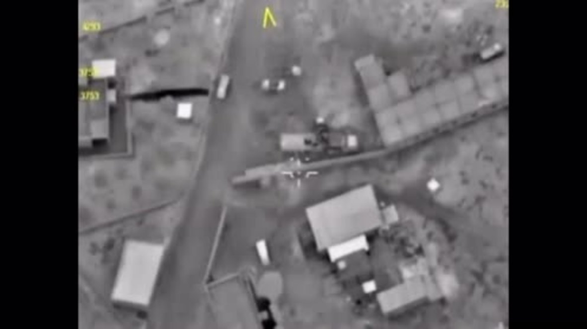 Syria: Drone shows IS targets heading for Homs struck by Russian airstrikes