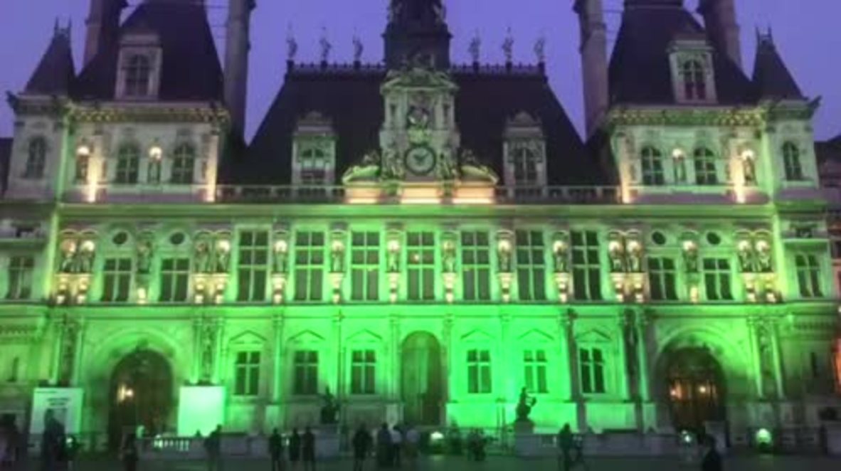 France: Paris town hall goes green to protest US pulling out of climate accord