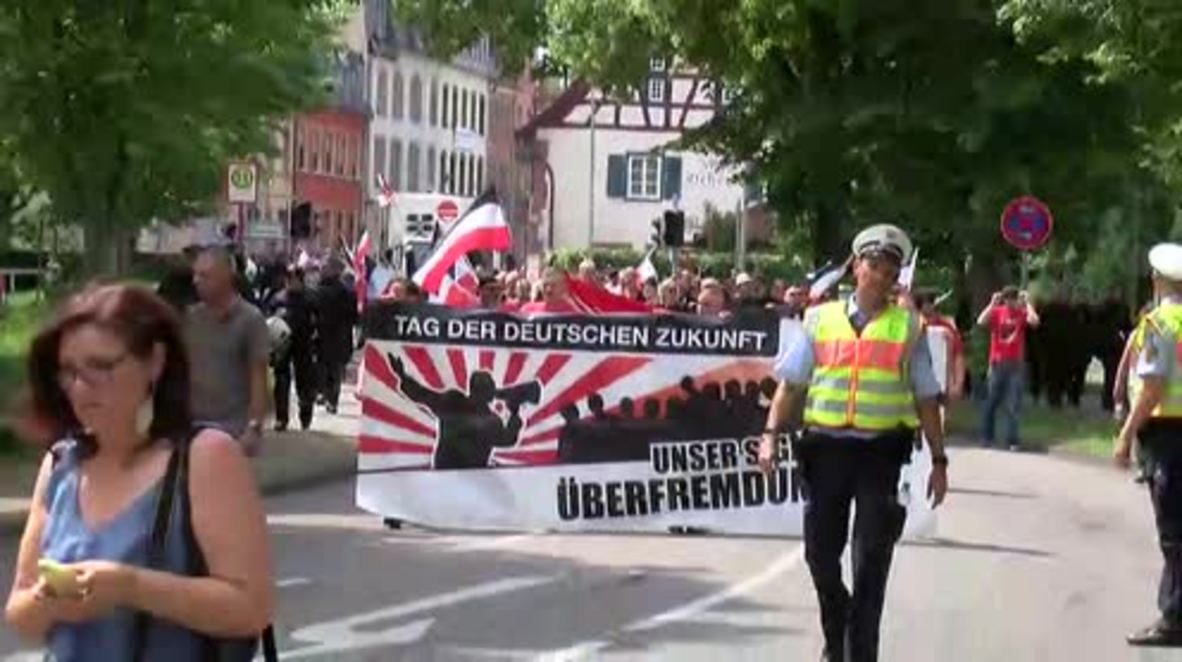 Germany: Far-right protesters in Karlsruhe outnumbered by counter-protesters