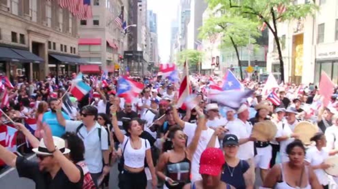 USA: Oscar Lopez Rivera leads thousands in NYC's Puerto Rico Parade