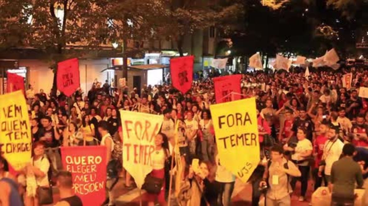 Brazil: Belo Horizonte protesters call for Temer's resignation, fresh elections