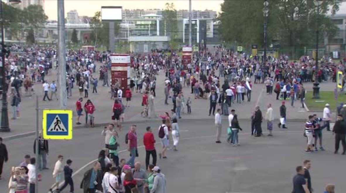Russia: Russian fans celebrate win over New Zealand