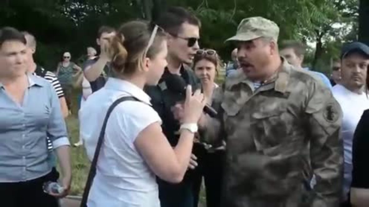 Ukraine: Nationalists egg Savchenko as scuffles break out in Mykolaiv