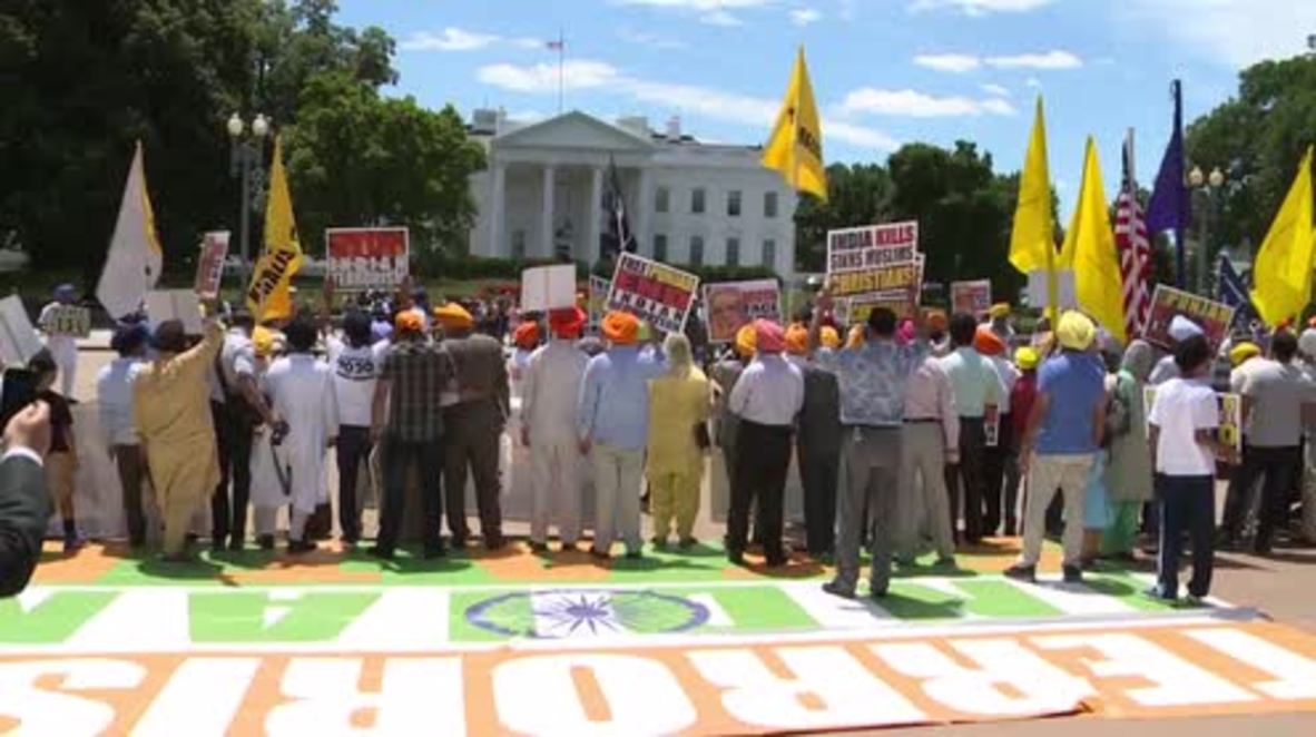 USA: Sikhs picket White House as Trump meets Modi