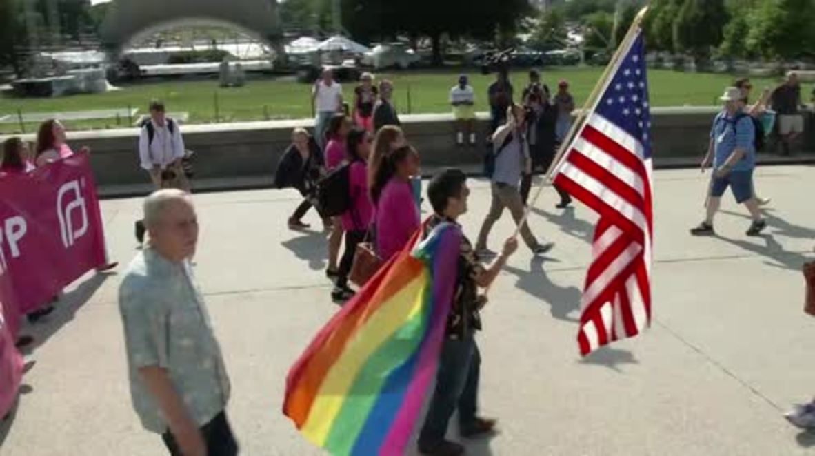 USA: Protesters march on Capitol Hill to protest GOP healthcare bill
