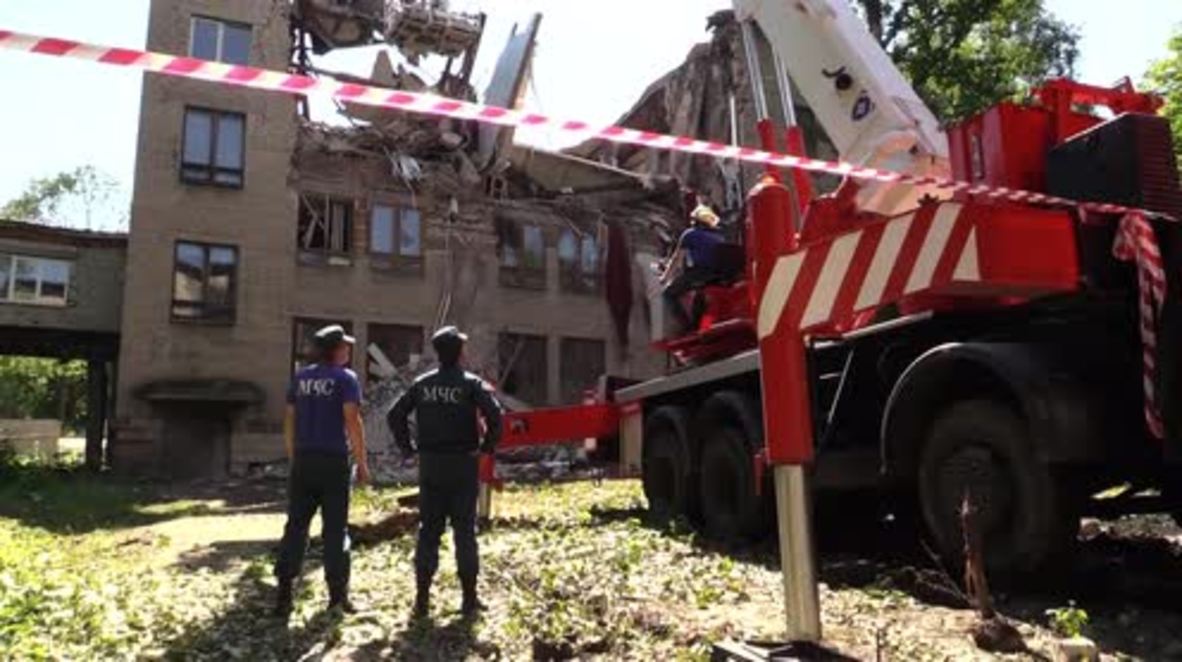 Ukraine: Donetsk university reduced to rubble by 'explosive device'