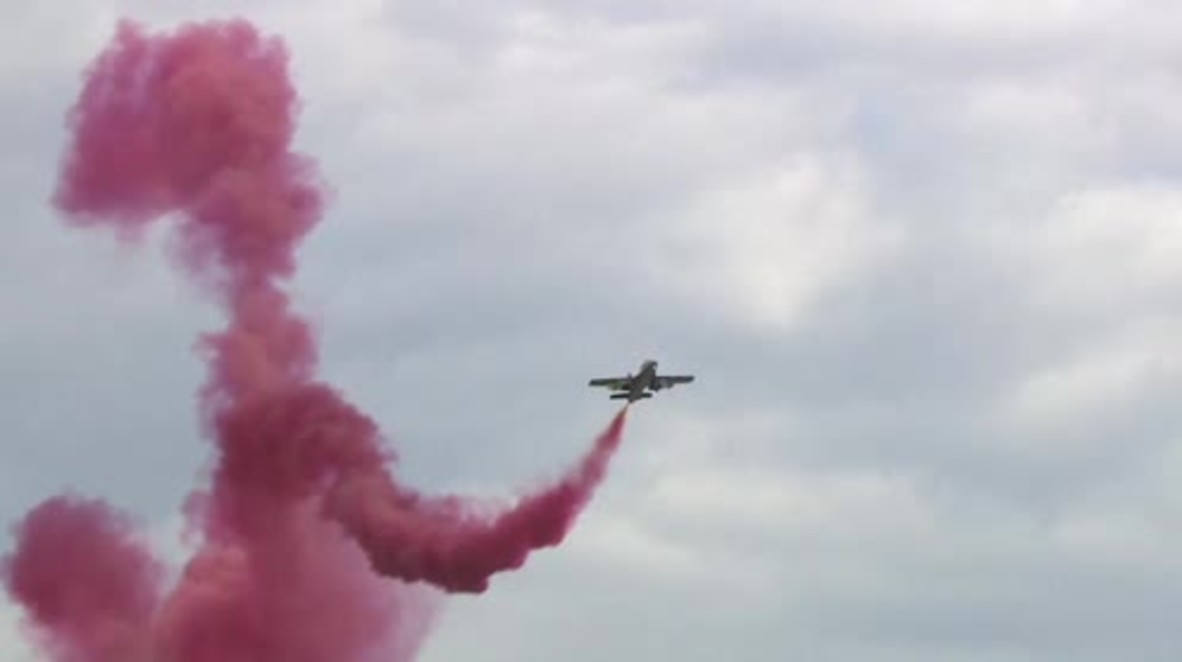Russia: Aerobatics team form massive coloured HEART shape in sky at MAKS airshow