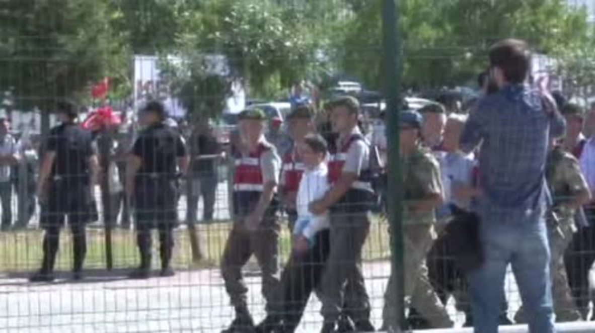 Turkey: 486 suspected conspirators in failed coup attempt arrive at courthouse