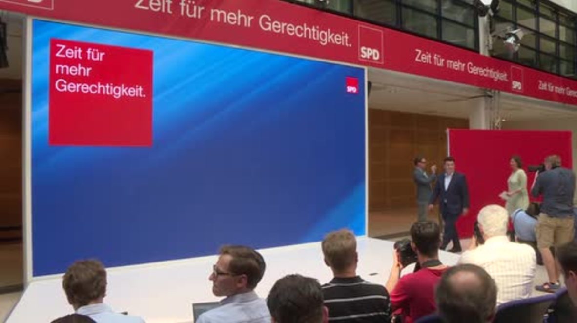 Germany: SPD presents posters marking the official launch of general election campaign