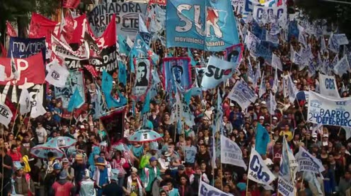 Argentina: Thousands flood Buenos Aires on Saint Cajetan's Day demanding work