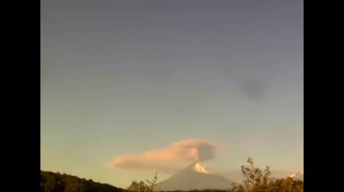 Russia: Timelapse captures the Klyuchevskoi spewing ash just in time for Russia's Volcano Day