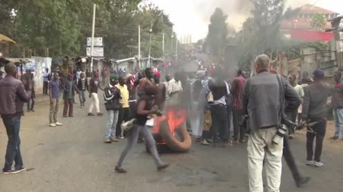 Kenya: Unrest grows in Nairobi as exit polls predict win for President Kenyatta