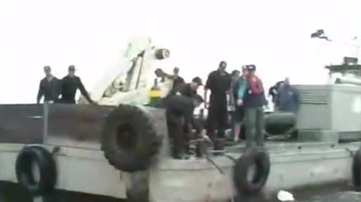Uruguay: Footage shows moment huge Nazi eagle is salvaged from WWII shipwreck