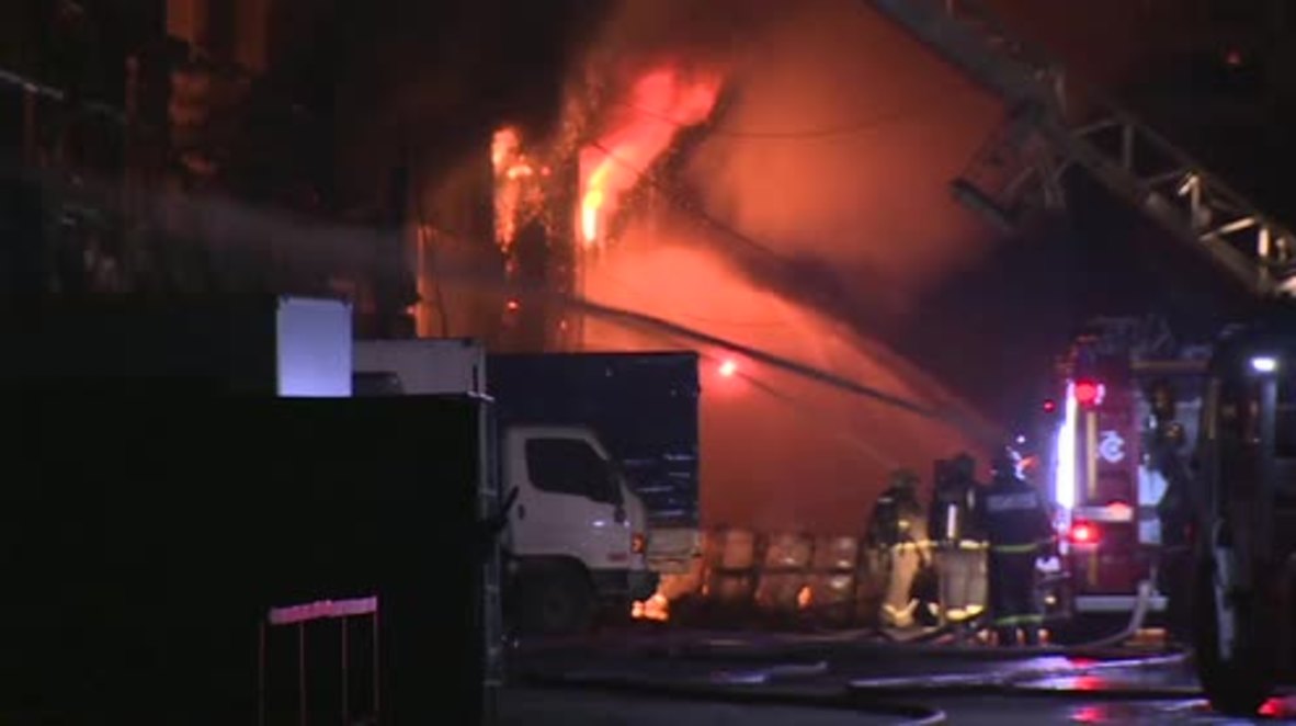 Russia: Helicopters join 160 firefighters in battle against Moscow warehouse fire