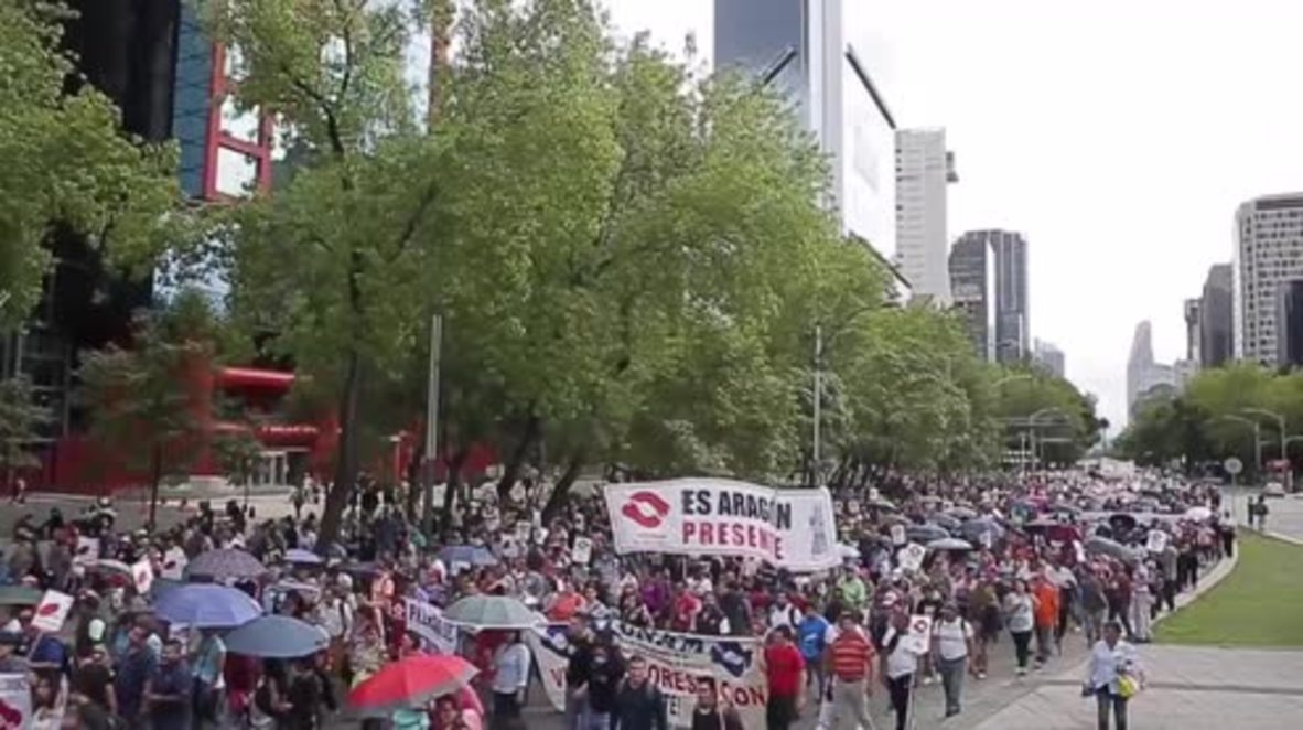 Mexico: Thousands march against NAFTA in Mexico City as trade talks begin