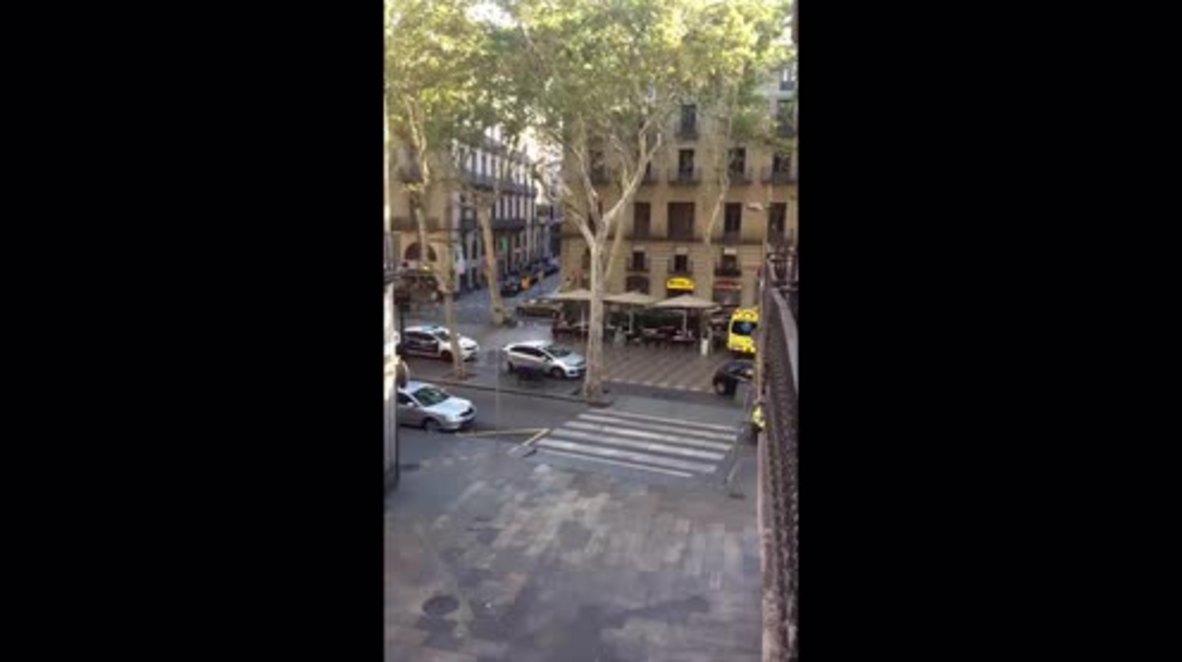 Spain: Emergency services speed through Barcelona streets after van mows down crowd