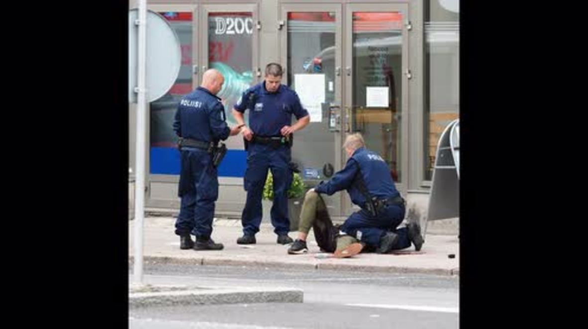 Finland: Emergency services rushed to scene of stabbing, Turku *STILL IMAGES*