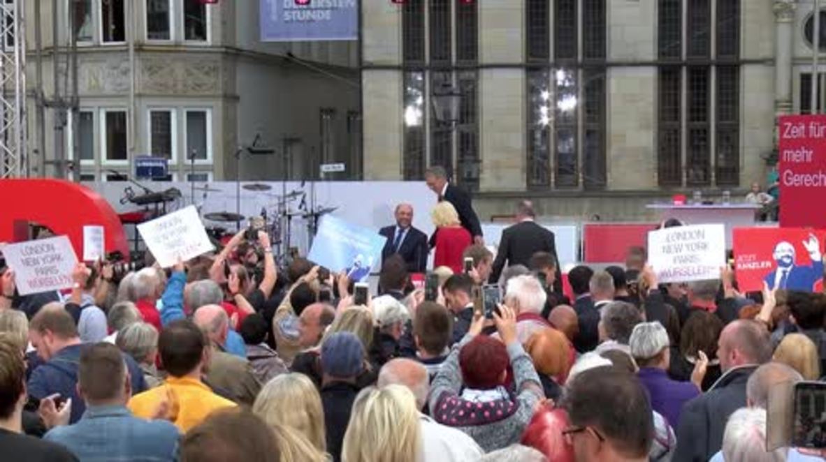 Germany: 'Her politics is wrong!' SPD's Schulz holds campaign rally in Bremen