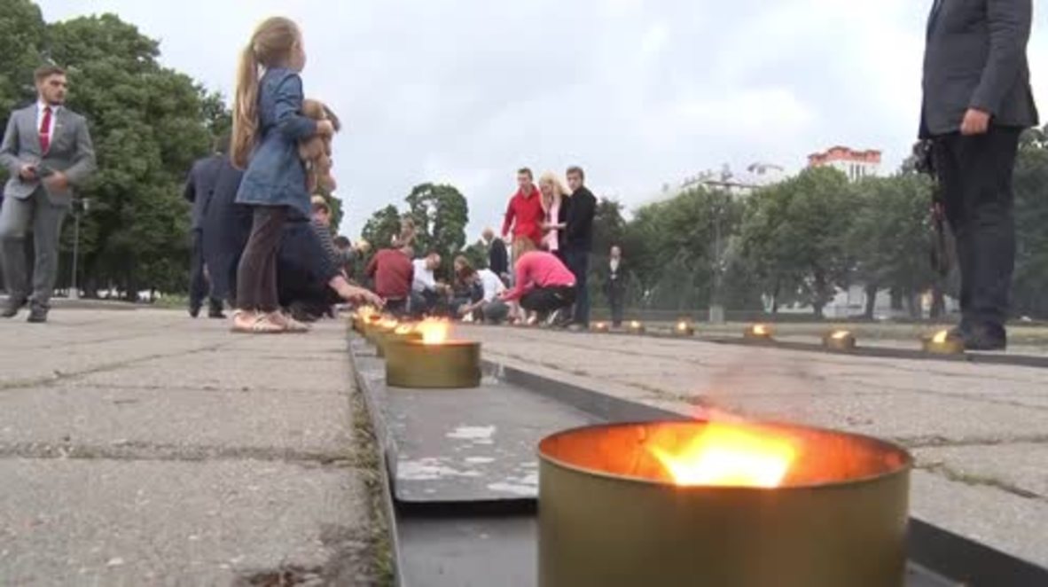 Latvia: People hold procession to celebrate independence from Soviet Union