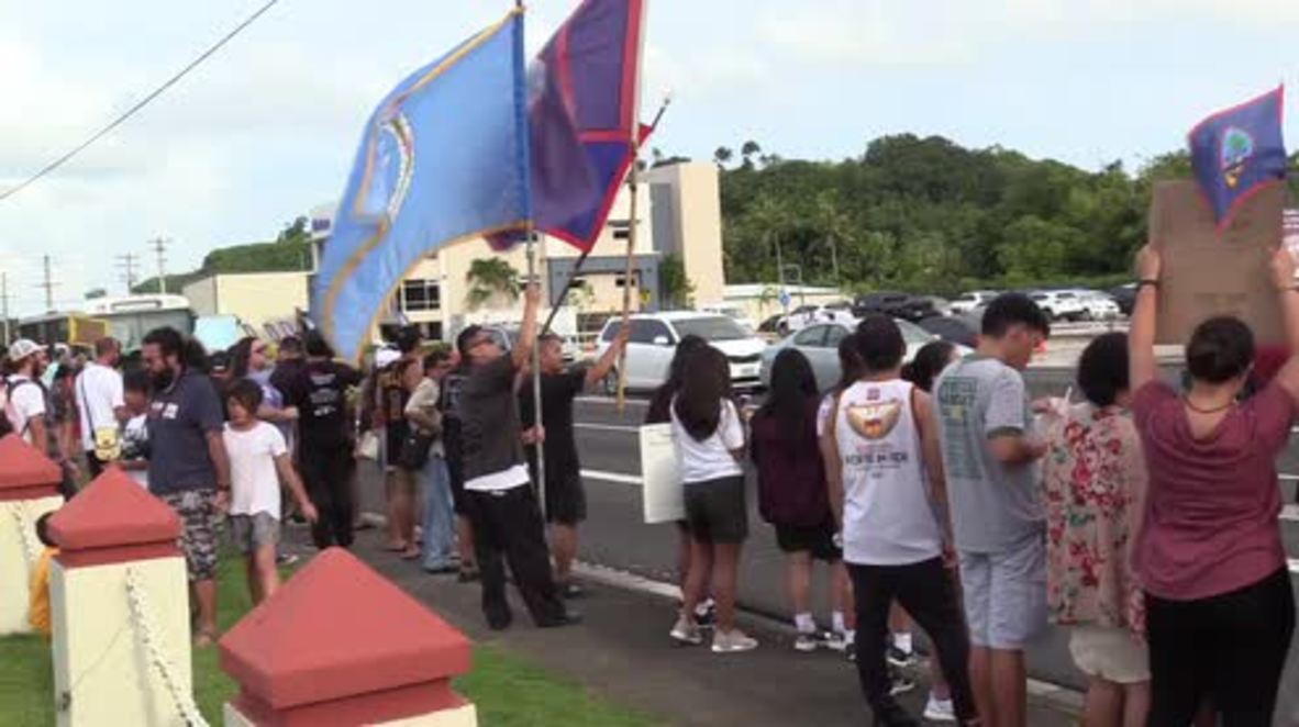 Guam: Dozens turn out to decry military build-up on US territorial outpost