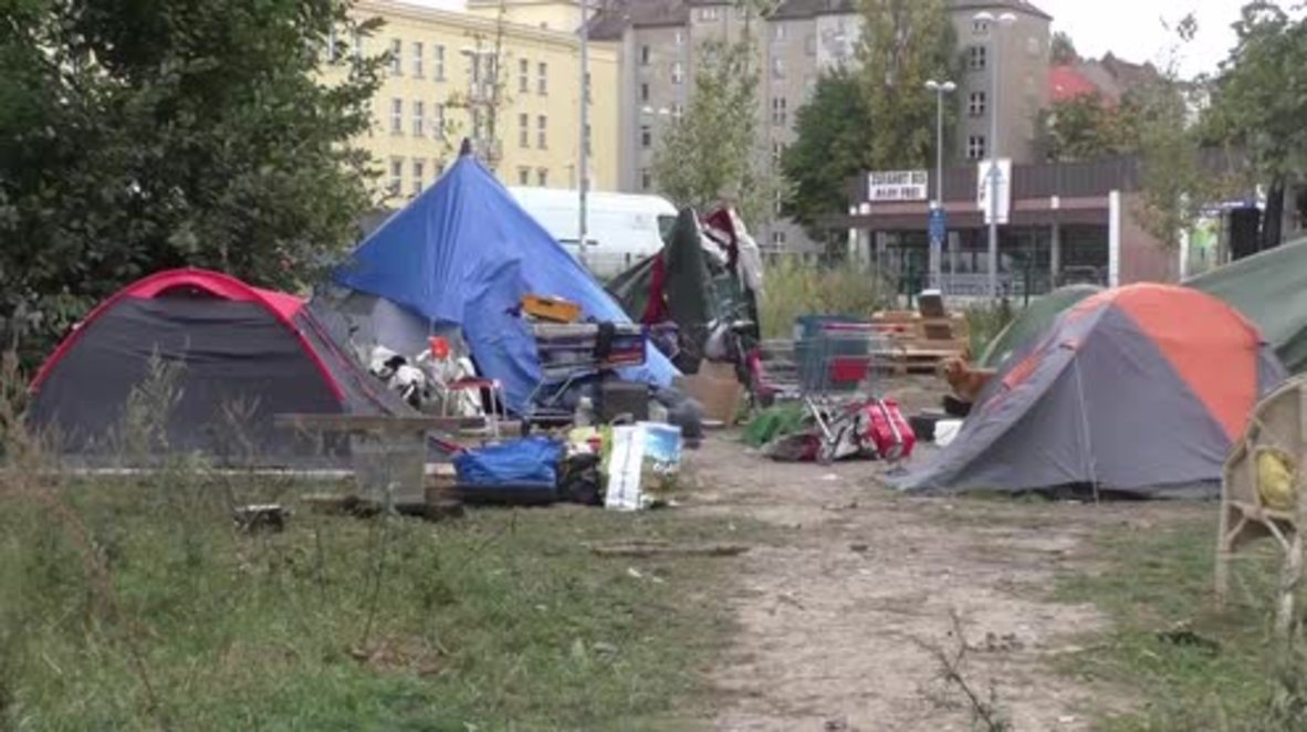 Germany: Homeless 'tent town' pops up beside Berlin's Berghain