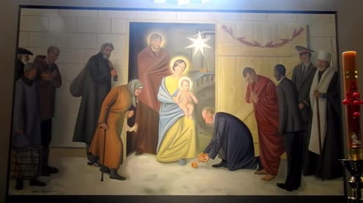 Belarus: 'No political connotation' - Putin, Obama and Dalai Lama come together in Jesus fresco