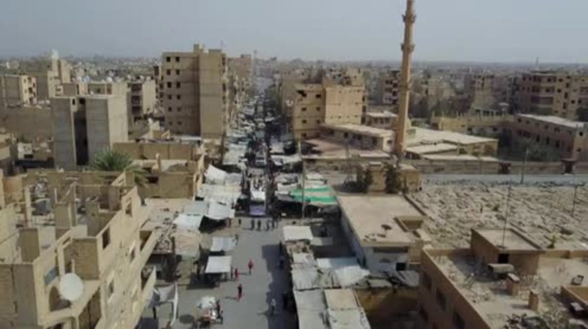 Syria: Drone shows Iran delivering aid to Deir ez-Zor after three-year siege *EXCLUSIVE*