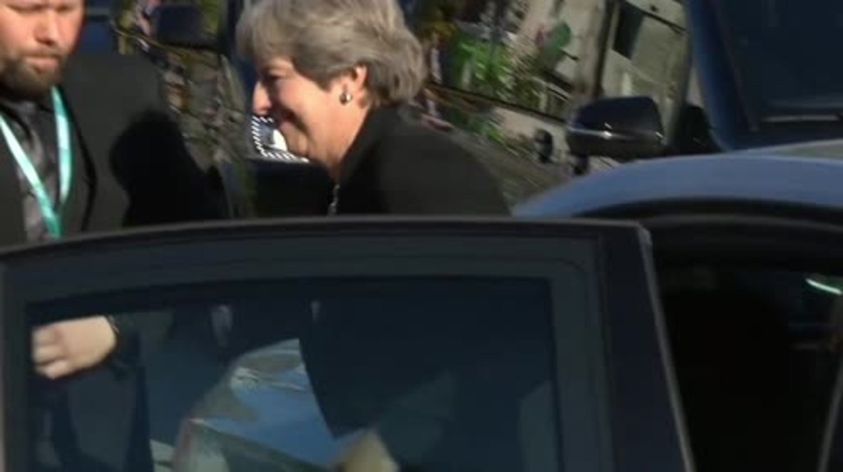 Estonia: 'I want them to stay,' UK's May says of EU citizens amid heckling in Tallinn