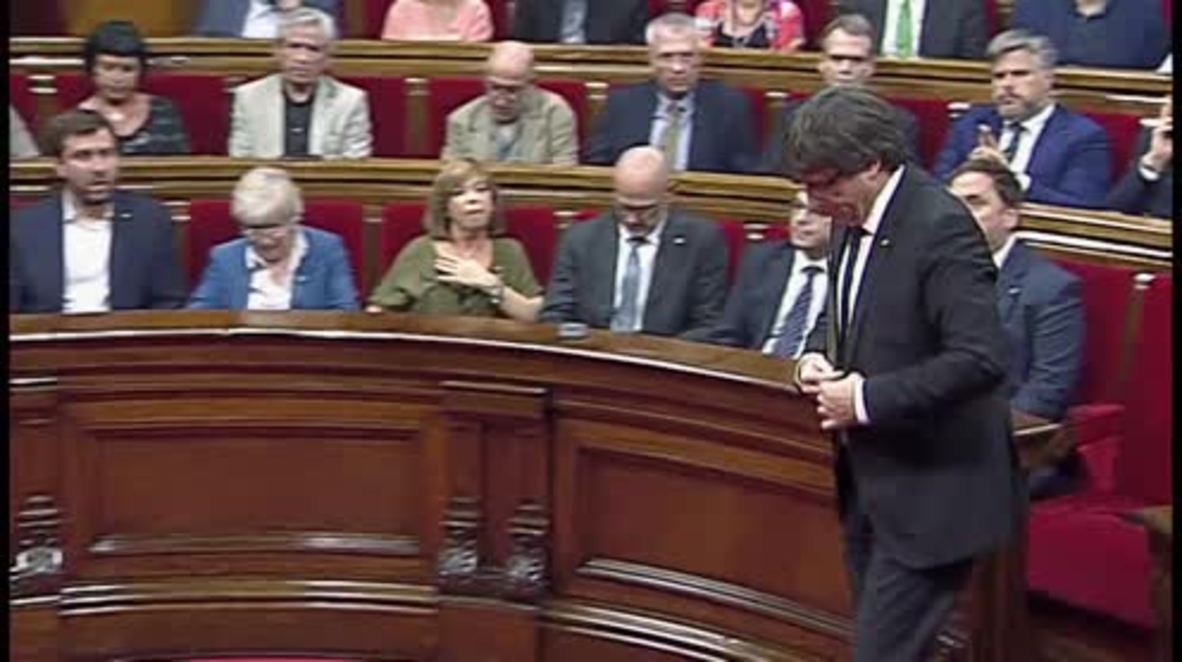 Spain: Puigdemont calls for suspension of October 1 referendum results to allow for dialogue